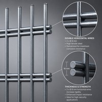 Panneaux soudés en treillis métallique double 2D anti-escalade, directement de l'usine, pour la protection sécurisée du périmètre des terrains de jeux scolaires