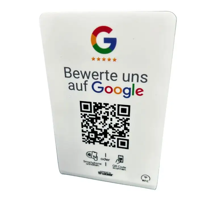 Özel baskı Google İnceleme NFC ekran kartı gitmek için dokunarak kartvizit akrilik standı