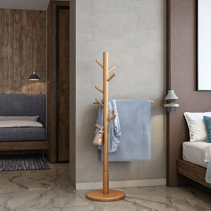Perchero de piso de madera maciza resistente de diseño moderno, colgador de ropa de pie para <span class=keywords><strong>dormitorio</strong></span> o entrada - Product Image 1