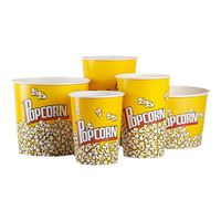 Seau à nourriture en papier personnalisé, blanc, écologique, jetable, pour crème glacée, soupe, pop-corn, poulet frit, avec couvercle