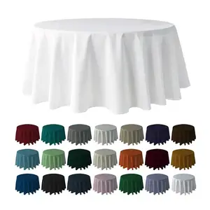 빨 수 있는 주문 둥근 폴리에스테 원형 테이블 덮개 사건 결혼식 호텔 당 대중음식점을 위한 백색 테이블 피복 테이블 보