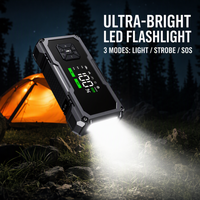 Démarreur de voiture portable 4 en 1, compresseur d'air 150 PSI, batterie externe 7200 mAh, lampe torche LED, démarreur de batterie de voiture portable