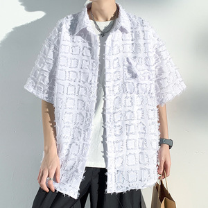 <span class=keywords><strong>Camicia</strong></span> da <span class=keywords><strong>uomo</strong></span> a mezza manica corta estiva a maniche corte in cotone scozzese spazzolato - Product Image 3