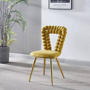 Modern Comfortable Home Living Room Fabric <b>Velvet</b> Soft Cushions <b>Dining</b> <b>Chair</b> with Iron Tube Legs - Product Image 4