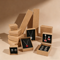 Boîte à bijoux en papier kraft recyclé personnalisée, pour boucles d'oreilles, collier, bracelet, montre, emballage cadeau