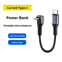 0.5m Power Bank Câble de données court pour iPhone Câble de charge de téléphone portable 3A Charge rapide PD Coude super rapide Ultra court 0.25m