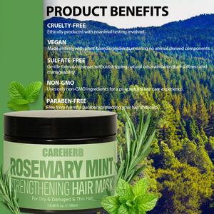 Masque Capillaire Fortifiant à la Menthe et au Romarin pour Cheveux Secs et Abîmés – Soin Revitalisant et Lissant en Profondeur - Product Image 2
