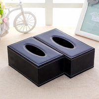 Boîte à mouchoirs en cuir de luxe pour voiture, style nordique cubique, impression de logo personnalisable, rangement facile pour CD, pour la maison, le bureau, l'hôtel, la salle de bain