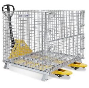 Cages pliables pliables de stockage de conteneur de fil de stockage de cages de palette pour l'entrepôt