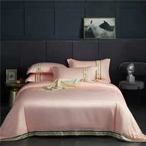 Parure de lit en Satin lavage, ensemble de literie de luxe en soie pour chambre à coucher