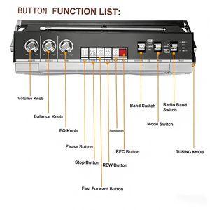 <span class=keywords><strong>Reproductor</strong></span> <span class=keywords><strong>de</strong></span> Casetes <span class=keywords><strong>Portátil</strong></span> Eléctrico Vintage, Radio, Grabadora, Altavoz BT, AM/FM, MP3, Boombox para el Hogar, Hotel, Uso en Exteriores - Product Image 5