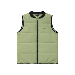 Personalizado de Alta Qualidade Inverno Golf Colete Acolchoado 100% Nylon Homens Zip Up Gilet Esporte Com Logotipo Bordado