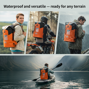 30L <strong>PVC</strong> Roll <strong>Top</strong> Foldable Backpack Waterproof Dry Bag for Sport Climbing Running Casual Outdoor Activities Drybag Backpack - Product Image 6
