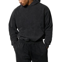 Pull à capuche épais vierge pour homme, coupe oversize, épaules tombantes, poche kangourou, vente en gros, direct usine