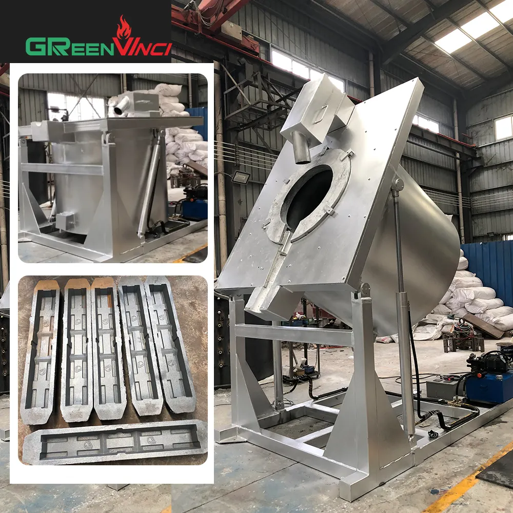 Greenvinci electric smelting metal melting tilting industrial melting furnaces for Copper/Aluminum