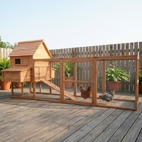 Poulailler carré moderne en bois pour l'extérieur avec porte coulissante, enclos sécurisé, grande poulailler ventilée pour jardin
