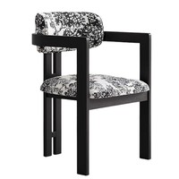 Chaise de salle à manger rétro d'art moderne, structure en bois massif, fauteuil élégant pour salon