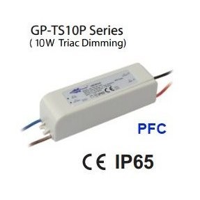 Driver LED GlacialPower TS10P 42L 10W 270mA à courant constant, gradation Triac, PFC, IP65 - Product Image 1