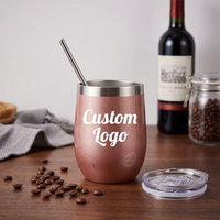 Gobelet isotherme en acier inoxydable 304 de 12 oz en forme de U avec logo personnalisé pour café, thé, bureau