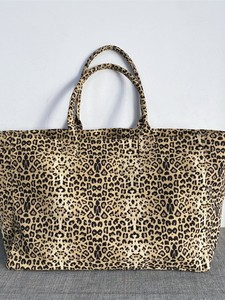 Bolsa de Lona Bordada con Estampado de Leopardo para Hombre y Mujer, Bolsa de Compras Casual, Bolsa Tote - Product Image 2