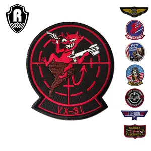 3D Embroidery Clothes Jacket Patch Badge For USA VF-1 VX-31 TOP GUN Aviation Pilot Eagle Patch Chapter