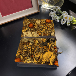 Cahier A6 style vintage avec fermeture à cravate fait à la main 160 pages doux cadeau d'anniversaire pour copain de jardin avec corbeaux pommes livre Wo - Product Image 3