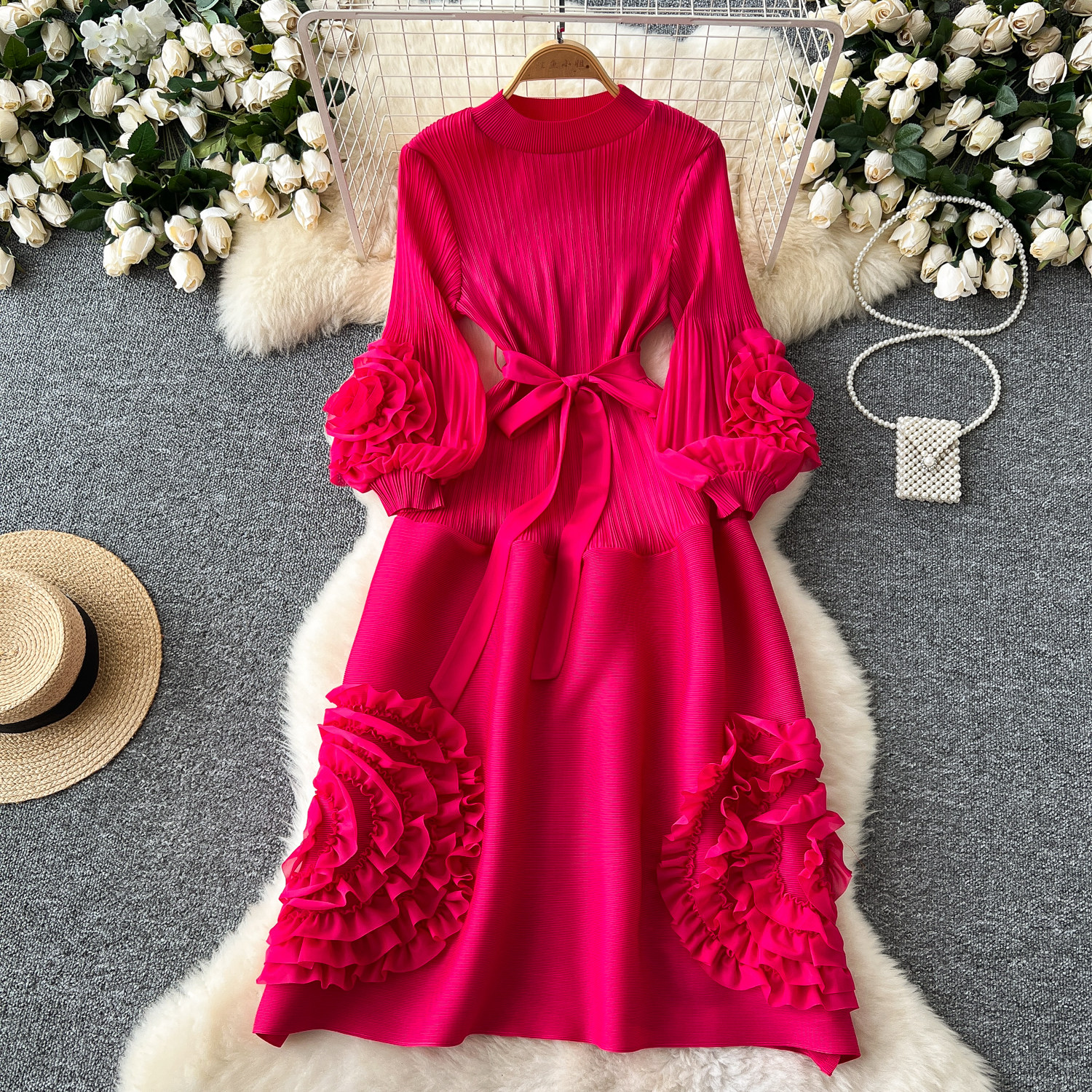 elegant cotton autumn dress Cotton Linen Elegant Dresses for Women Fall Dress Empire Waist Flowy 3/4 Sleeve Pullover Casual Lounge Clothes Party Dress