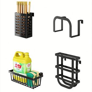 Expandable Roll up Plastic Sink Organizer Kitchen Dish Drying Drainer Rack With Cover Chopsticks Bowls and Dish Racks <b>Storage</b> - Product Image 3