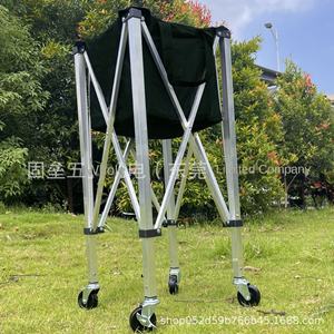 टेनिस कार्ट पोर्टेबल फोल्डेबल कोच पिकअप गाड़ी चल भंडारण टेनिस बास्केट बड़ी क्षमता ओक्सफोर्ड कपड़े आउटडोर इनडोर उपयोग - Product Image 3