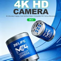 Cámara de Microscopio RELIFE MC4 4K HD, 8MP, Sensor CMOS de 1/2.7 Pulgadas, Salida Dual HDMI Tipo-C para Reparación de PCB de Teléfonos, Inspección de Placas Base