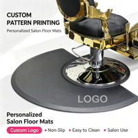 Tapis de sol semi-circulaire commercial HAOYAN en NBR, épaisseur 5/8 pouce, anti-fatigue, antidérapant, bord biseauté, pour utilisation avec fauteuil de salon ou de barbier