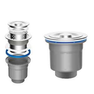 Ou Shunnuo <b>Kitchen</b> <b>Sink</b> Drain 304 Stainless Steel Filter Cap Anti-Clog Universal Pull-Out Lifting Type Brushed Finish - Product Image 3