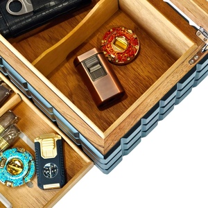 Humidor para Cigarros, Caja Rectangular de Madera, a Prueba de Humedad, de Madera Sólida, con Higrómetro Digital, Interior de Cedro Envejecido - Product Image 4