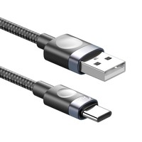 Câble de charge rapide USB 3A vers Type-C, câble de données, cordon tressé en alliage d'aluminium pour téléphone/banque d'alimentation
