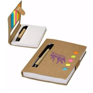 สมุดโน้ตขนาดเล็กแบบพกพาพร้อมปากกา 5 สีนีออนแบบต่างๆ  กระดาษแข็งแบบเจาะรู ปากกาซ่อนอยู่ในช่องแบบไดคัท - Product Image 6