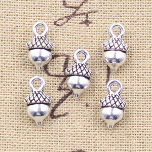 Écrou <span class=keywords><strong>noisette</strong></span> <span class=keywords><strong>noisette</strong></span> breloques couleur argent Antique pendentifs pour la fabrication de bijoux collier accessoires artisanat fait à la main 13x8x6MM - Product Image 5