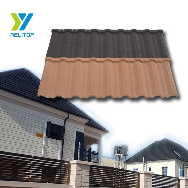 Nosen tipo de materiales de construcción de teja de techo de piedra metal recubierto roofing Precio de hoja