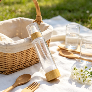Botellas de Plástico con Bomba de Bambú de 15ml, 30ml y 50ml, Envases Cosméticos para Lociones, Bases de Maquillaje y Serums - Product Image 6