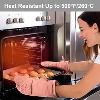 Mitaines rembourrées doublées de coton, tapis de cuisson antidérapants en silicone, mitaines de cuisson personnalisées pour la cuisine, mitaines de four en silicone gris