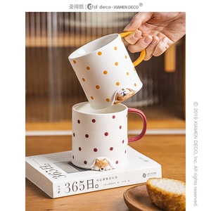 Taza de cerámica de <span class=keywords><strong>Shiba</strong></span> Inu, creativa, pintados a mano con dibujos animados, tridimensional - Product Image 2