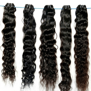 ผมต่อแบบลอนธรรมชาติบริสุทธิ์สีดำหยักศกสำหรับ100% ผมชาวอินเดีย - Product Image 1