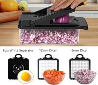 Vente en gros usine : Coupe-légumes multifonction 14-en-1, hachoir à légumes et oignons, mandoline, outils de cuisine