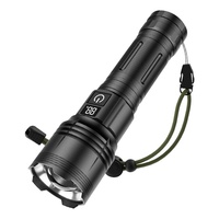 Linterna Recargable Tipo-C con Alcance de 50-100m, Batería de Larga Duración, Compacta, Portátil y con Zoom para Uso en Exteriores