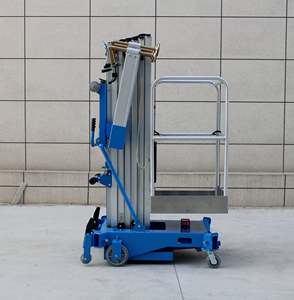 Lève-personne électrique à colonne unique, 150 kg, 6 m-10 m de hauteur, léger, en alliage d'aluminium, avec roue, certifié CE, télécommande suspendue - Product Image 1