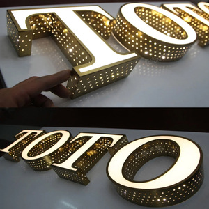 Sang Trọng Tùy Chỉnh 3D Chữ Dấu Hiệu Cửa Hàng Biển Quảng Cáo Xây Dựng Chiếu Sáng Thư Với Bên Lỗ Đấm - Product Image 5