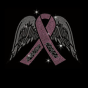 Chine Usine Nouveau Strass Transfert De Chaleur Personnalisé Cancer Du Sein Strass Transfert Fer sur La Conception pour Chemise - Product Image 6