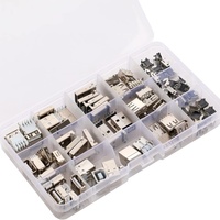 OKYN-Y0310 14 valores 82 piezas Conector USB Tipo A Estándar Hembra para Soldar, Conector de PCB USB-A USB-B