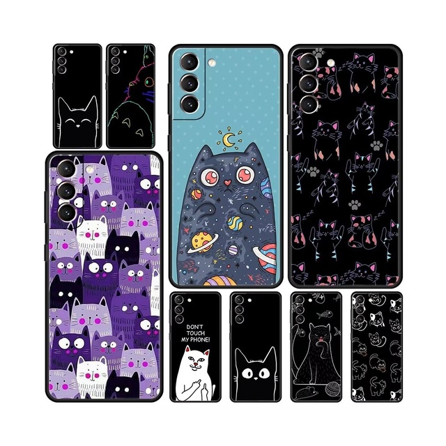 Fashion Cute Cat Aesthetics Phone Case for Samsung Galaxy S24 S23 S22 S20 FE S21 Ultra 5G S9 S8 S10 Plus S10E 20 Soft Cover