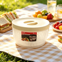 Boîte de conservation alimentaire en plastique PP avec couvercle et plateau de drainage, empilable, compatible réfrigérateur, pour cuisine, camping et pique-nique