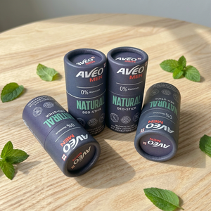 หลอดกระดาษคราฟท์สีขาวพิมพ์โลโก้ตามสั่ง แบบดันขึ้นได้ สำหรับบรรจุภัณฑ์แบบแท่ง เช่น ครีมกันแดด ลิปบาล์ม โรลออน - Product Image 1